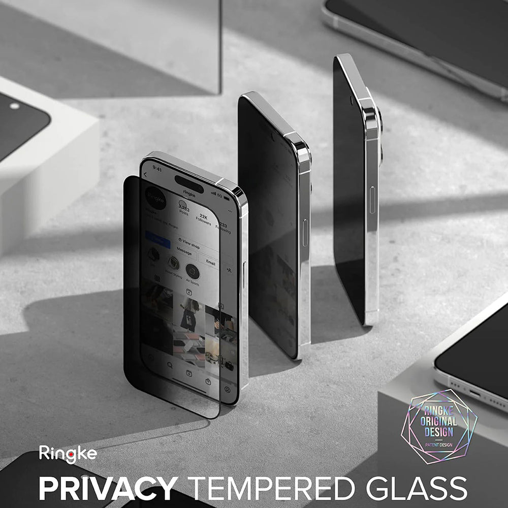 Προστατευτική Μεμβράνη Οθόνης Privacy Ringke για Apple iPhone 15 Pro, Ενισχυμένο Γυαλί, Full Glue