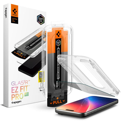 Προστατευτική Μεμβράνη Οθόνης Privacy Spigen GlastR EZ FIT Pro για Apple iPhone 17 Pro / 17 / 16 Pro, Ενισχυμένο Γυαλί, Full Glue