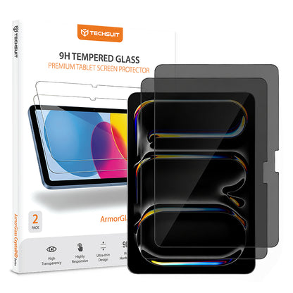 Προστατευτική μεμβράνη οθόνης Privacy Techsuit ArmorGlass CrystalHD για Apple iPad Air 13 (2026), Ασφαλισμένο γυαλί, Πλήρης κόλλα, Σετ 2 τεμαχίων