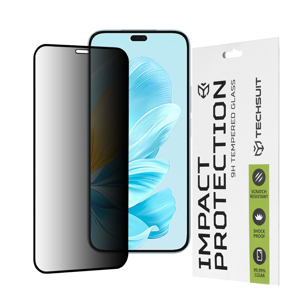 Προστατευτική μεμβράνη οθόνης Privacy Techsuit για Honor 200 Lite, Ασφαλισμένο γυαλί, Πλήρης κόλλα, 111D