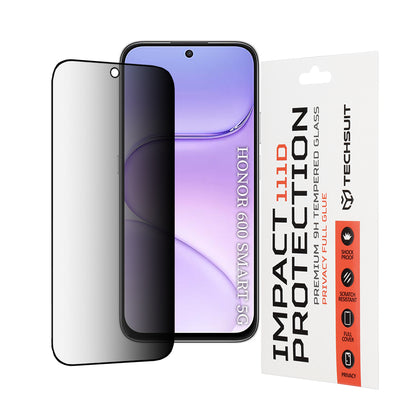 Προστατευτική μεμβράνη οθόνης Privacy Techsuit για Honor 600 Smart, Ασφαλισμένο γυαλί, Πλήρης κόλλα, 111D