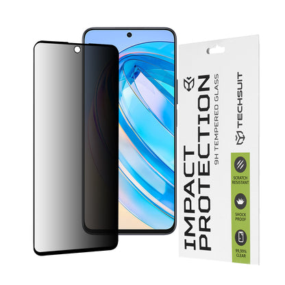 Προστατευτική μεμβράνη οθόνης Privacy Techsuit για Honor X8a / X8 4G, Ασφαλισμένο γυαλί, Full Glue, 111D