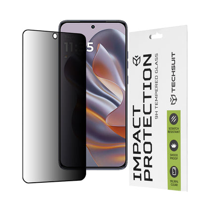 Privacy Techsuit Screen Protector for Motorola Edge 50 Neo, Tempered Glass, Full Glue, 111D