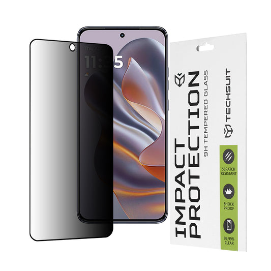 Προστατευτική μεμβράνη οθόνης Privacy Techsuit για Motorola Edge 50 Neo, Ασφαλισμένο Γυαλί, Πλήρης Κόλλα, 111D