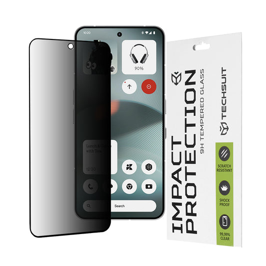 Προστατευτική μεμβράνη οθόνης Privacy Techsuit για Nothing Phone (3), Ασφαλισμένο γυαλί, Πλήρης κόλλα, 111D