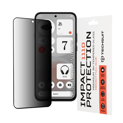 Privacy Techsuit Screen Protector for Nothing Phone (4b), Tempered Glass, Full Glue, 111D