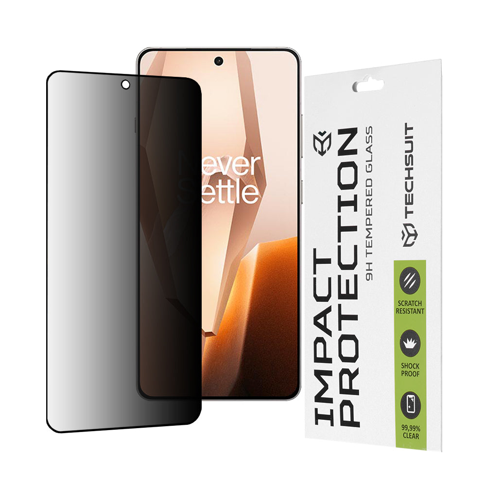 Privacy Techsuit Screen Protector for OnePlus 13R, Tempered Glass, Full Glue, 111D