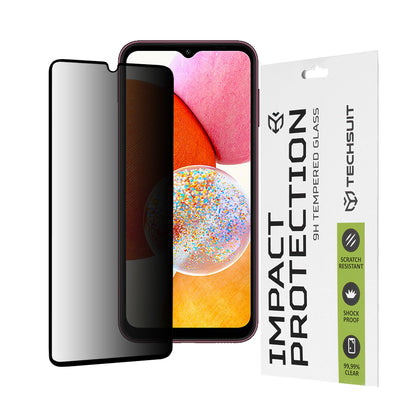Προστατευτική μεμβράνη οθόνης Privacy Techsuit για Samsung Galaxy A14 A145 / A14 5G A146, Ασφαλισμένο γυαλί, Πλήρης κόλλα, 111D
