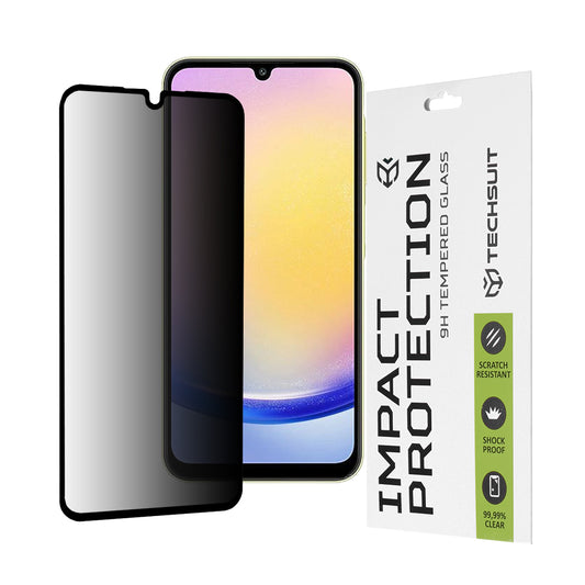 Προστατευτική μεμβράνη οθόνης Privacy Techsuit για Samsung Galaxy A25 A256, Ασφαλισμένο γυαλί, Πλήρης κόλλα, 111D