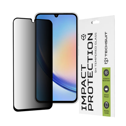 Προστατευτική μεμβράνη οθόνης Privacy Techsuit για Samsung Galaxy A34 A346, Ασφαλισμένο γυαλί, Full Glue, 111D