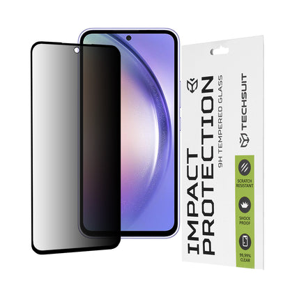 Privacy Techsuit Screen Protector Film for Samsung Galaxy A54 A546, Tempered Glass, Full Glue, 111D