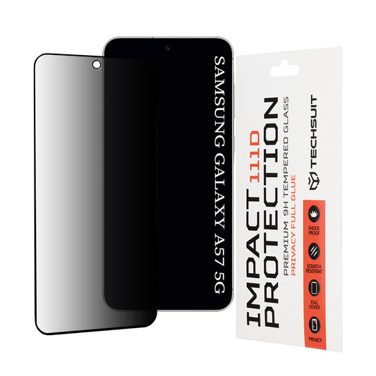 Προστατευτική Μεμβράνη Οθόνης Privacy Techsuit για Samsung Galaxy A57 5G, Ενισχυμένο Γυαλί, Full Glue, 111D