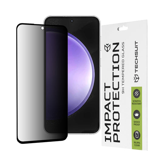 Προστατευτική μεμβράνη οθόνης Privacy Techsuit για Samsung Galaxy S23 FE S711, Ασφαλισμένο γυαλί, Πλήρης κόλλα, 111D