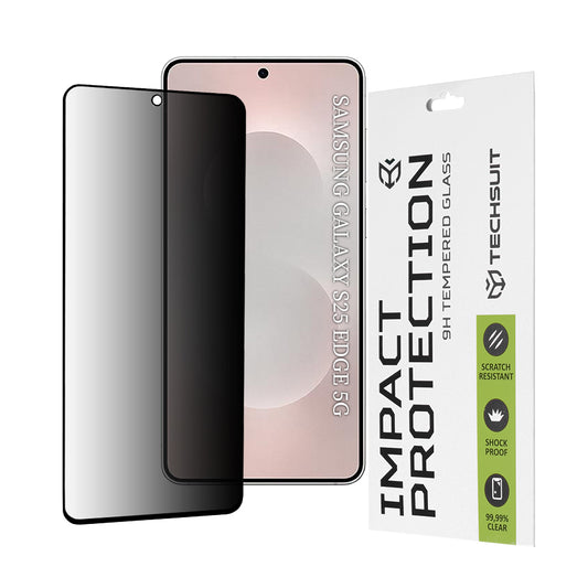 Προστατευτική μεμβράνη οθόνης Privacy Techsuit για Samsung Galaxy S25 Edge S937, Ασφαλισμένο γυαλί, Πλήρης κόλλα, 111D