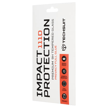 Techsuit Privacy Screen Protector for Samsung Galaxy S26 Plus S947, Tempered Glass, Full Glue, 111D