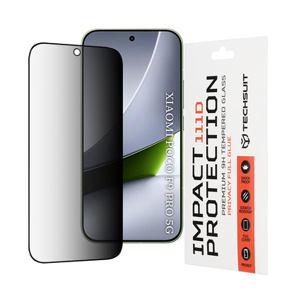 Προστατευτικό οθόνης Privacy Techsuit για Xiaomi Poco F9 Pro, Σκληρυμένο Γυαλί, Full Glue, 111D