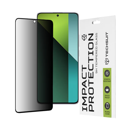 Προστατευτική μεμβράνη οθόνης Privacy Techsuit για Xiaomi Poco X6 / Redmi Note 13 Pro 5G, Ασφαλισμένο γυαλί, Πλήρης κόλλα, 111D
