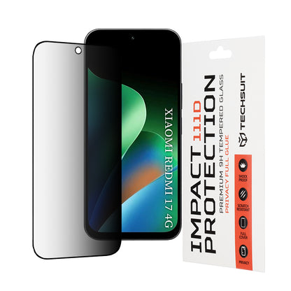Προστατευτική μεμβράνη οθόνης Privacy Techsuit για Xiaomi Redmi 17 5G / 17 4G, Ασφαλισμένο γυαλί, Full Glue, 111D