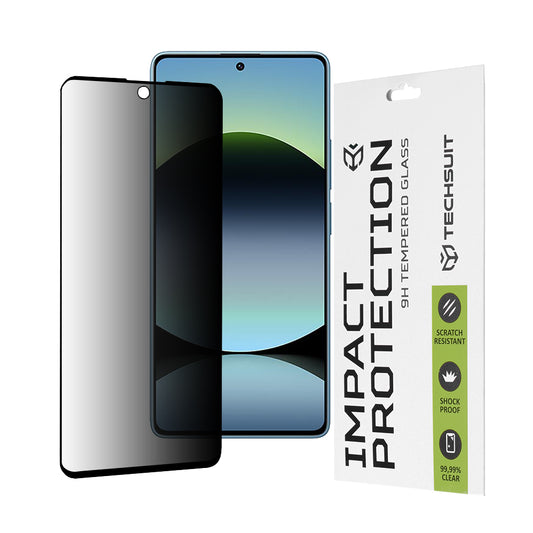 Προστατευτική μεμβράνη οθόνης Privacy Techsuit για Xiaomi Redmi Note 14S, Ασφαλισμένο γυαλί, Full Glue, 111D