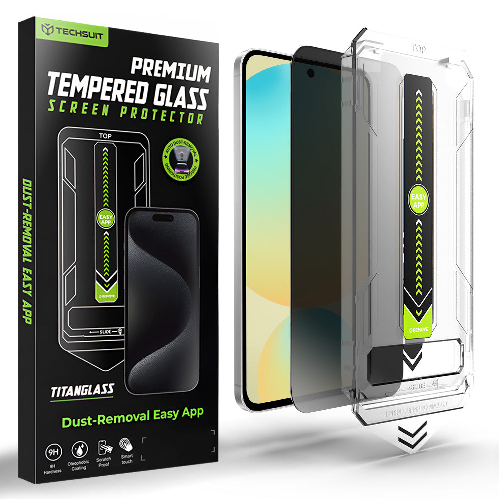 Προστατευτική μεμβράνη οθόνης Privacy Techsuit TitanGlass CrystalHD για Samsung Galaxy S24 FE S721, Ασφαλισμένο γυαλί, Πλήρης κόλλα