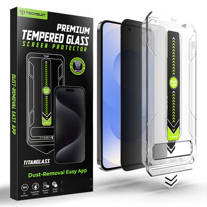Προστατευτική Μεμβράνη Οθόνης Privacy Techsuit TitanGlass CrystalHD για Samsung Galaxy S26 S942, Ενισχυμένο Γυαλί, Full Glue