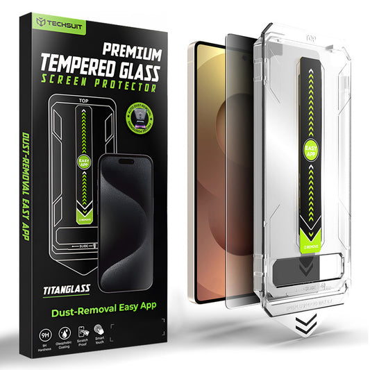 Screen Protector Privacy Techsuit TitanGlass CrystalHD for Samsung Galaxy S26 Ultra, Tempered Glass, Full Glue
