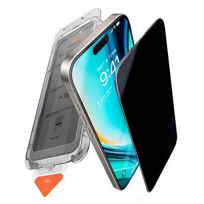 Προστατευτική μεμβράνη οθόνης Privacy Torras GlassGo Install Master για Apple iPhone 16 Pro Max, Ασφαλισμένο Γυαλί, Πλήρης Κόλλα