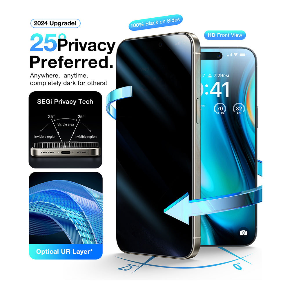 Προστατευτική μεμβράνη οθόνης Privacy Torras GlassGo Install Master για Apple iPhone 16 Pro Max, Ασφαλισμένο Γυαλί, Πλήρης Κόλλα