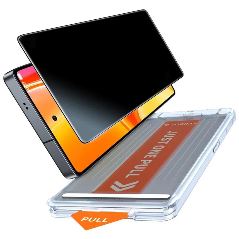 Προστατευτική Μεμβράνη Οθόνης Privacy Torras GlassGo Install Master για Samsung Galaxy S26 Ultra S948, Ενισχυμένο Γυαλί, Πλήρης Κόλληση