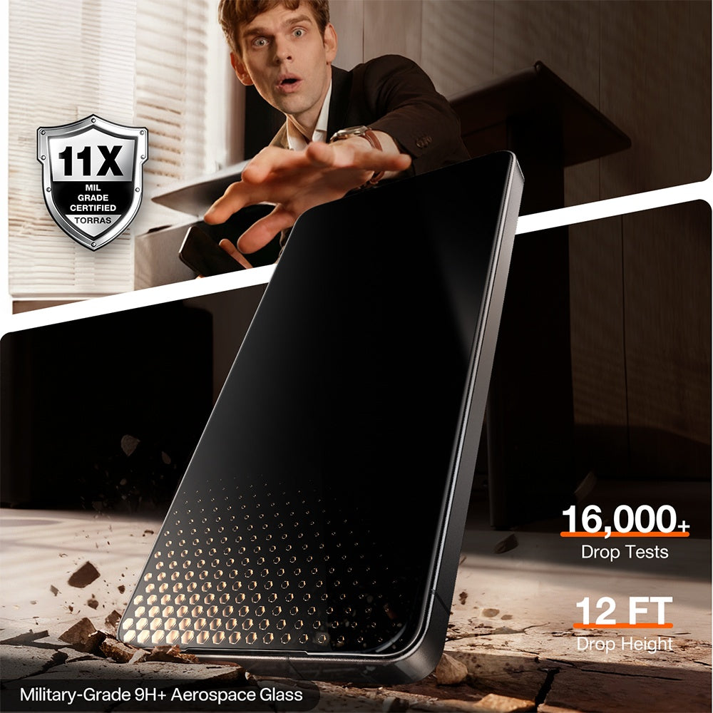 Προστατευτική Μεμβράνη Οθόνης Privacy Torras GlassGo Install Master για Samsung Galaxy S26 Ultra S948, Ενισχυμένο Γυαλί, Πλήρης Κόλληση