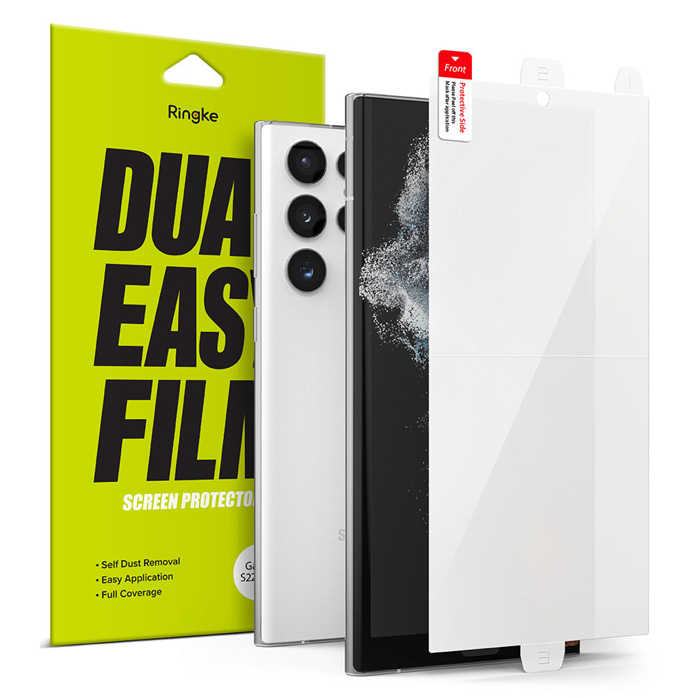 Προστατευτική Μεμβράνη Οθόνης Ringke Dual Easy για Samsung Galaxy S22 Ultra 5G S908, Πλαστική, Σετ 2 τεμαχίων