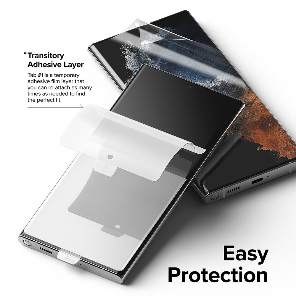 Προστατευτική Μεμβράνη Οθόνης Ringke Dual Easy για Samsung Galaxy S22 Ultra 5G S908, Πλαστική, Σετ 2 τεμαχίων