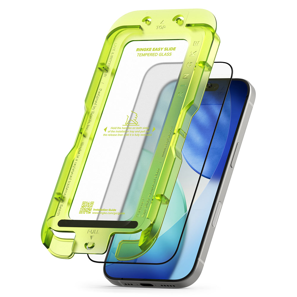 Προστατευτική μεμβράνη οθόνης Ringke Easy Slide για Apple iPhone 17 Pro Max, ασφαλισμένο γυαλί, πλήρης κόλλα, σετ 2 τεμαχίων