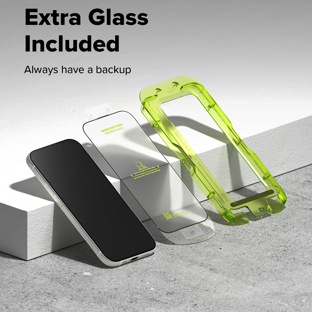 Προστατευτική μεμβράνη οθόνης Ringke Easy Slide για Apple iPhone 17 Pro, ασφαλισμένο γυαλί, πλήρης κόλλα, σετ 2 τεμαχίων