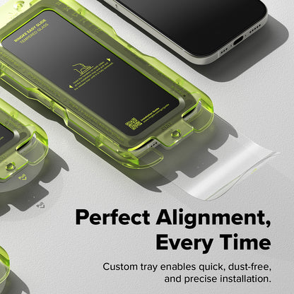 Προστατευτική μεμβράνη οθόνης Ringke Easy Slide για Apple iPhone 17, Ασφαλισμένο γυαλί, Πλήρης κόλλα, Σετ 2 τεμαχίων