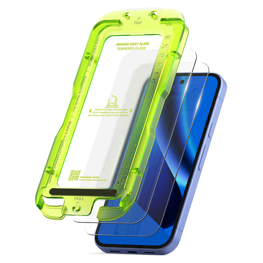 Προστατευτική μεμβράνη οθόνης Ringke Easy Slide για Google Pixel 10a, ασφαλισμένο γυαλί, πλήρης κόλλα, σετ 2 τεμαχίων