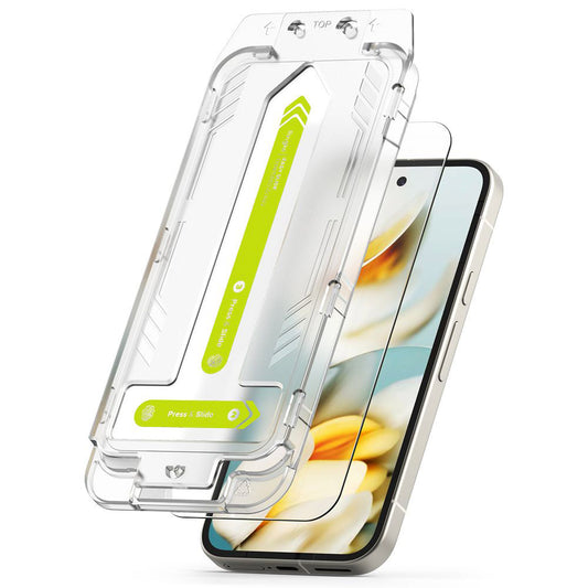 Προστατευτική μεμβράνη οθόνης Ringke Easy Slide για Google Pixel 9a, Ασφαλισμένο γυαλί, Πλήρης κόλλα, Σετ 2 τεμαχίων