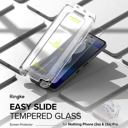 Προστατευτική μεμβράνη οθόνης Ringke Easy Slide για Nothing Phone (3a) / Phone (3a) Pro, Ασφαλισμένο γυαλί, Πλήρης κόλλα, Σετ 2 τεμαχίων