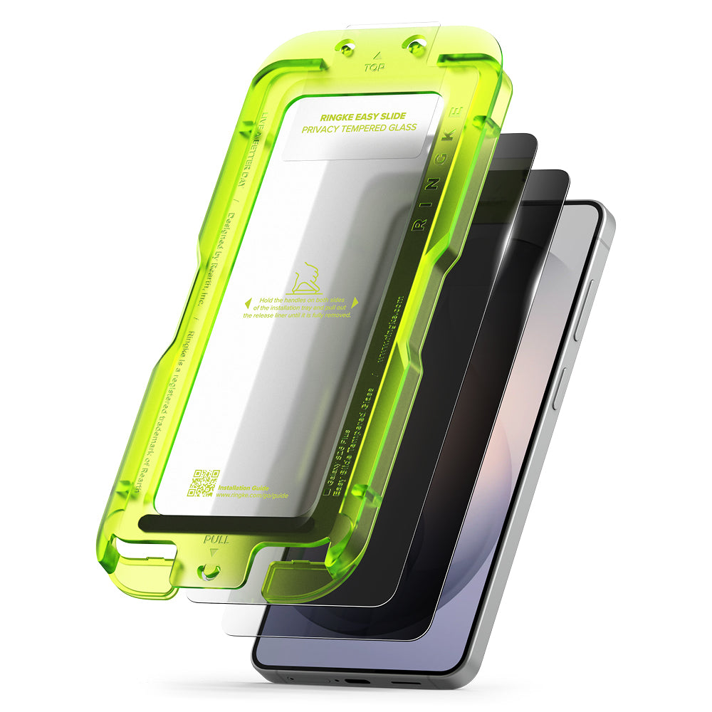 Προστατευτική Μεμβράνη Οθόνης Ringke Easy Slide για Samsung Galaxy S26 Plus S947, Ενισχυμένο Γυαλί, Πλήρης Κόλληση, Σετ 2 τεμαχίων, Μαύρη