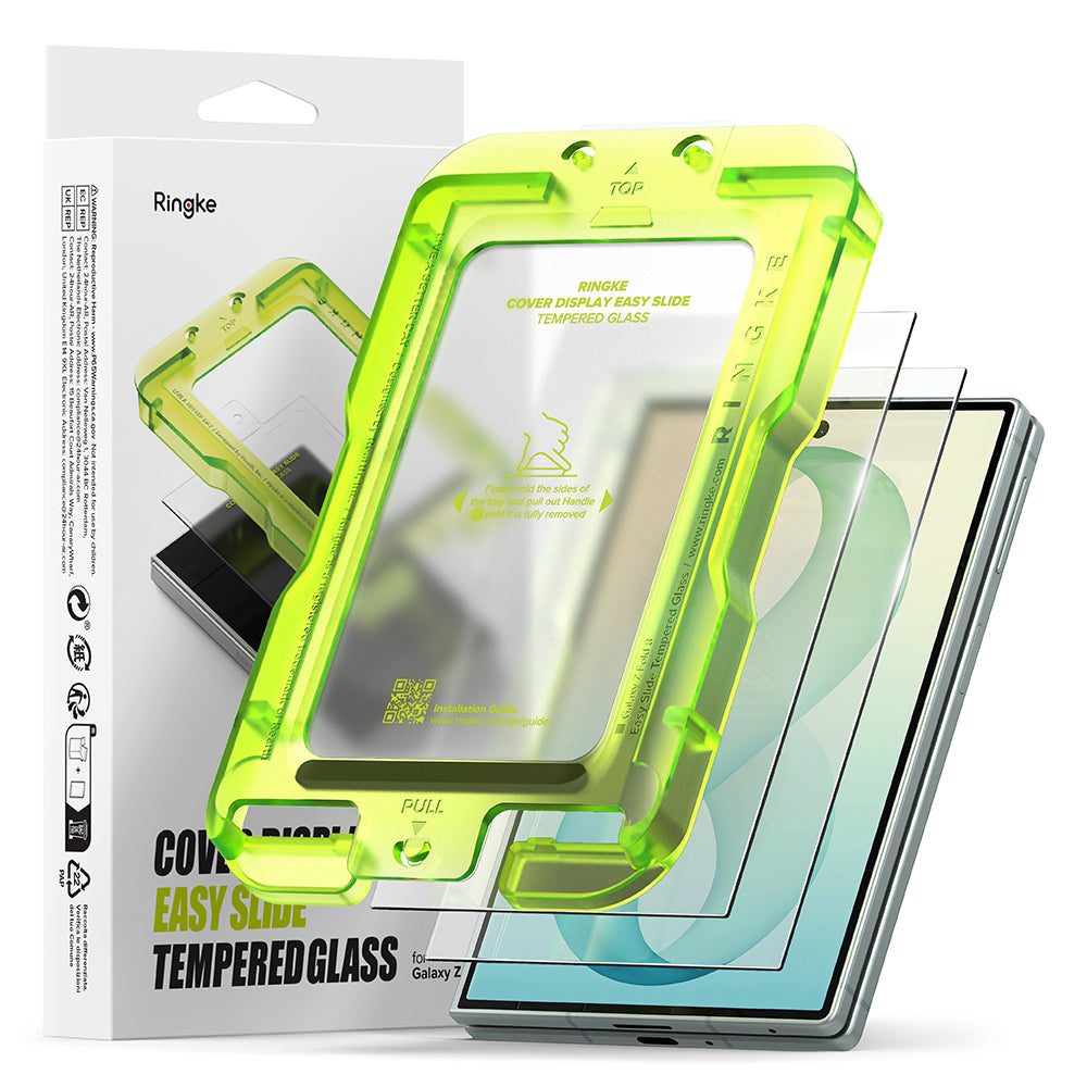 Ringke Easy Slide Exterior Screen Protector for Samsung Galaxy Z Fold8 F971, Tempered Glass, Full Glue, Set of 2 pieces