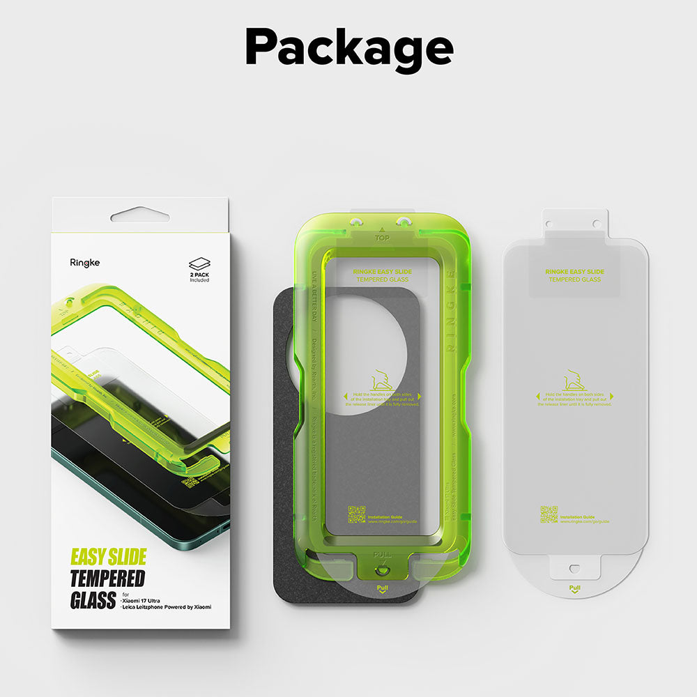 Ringke Easy Slide Screen Protector for Xiaomi 17 Ultra, Tempered Glass, Full Glue, Set of 2 pieces