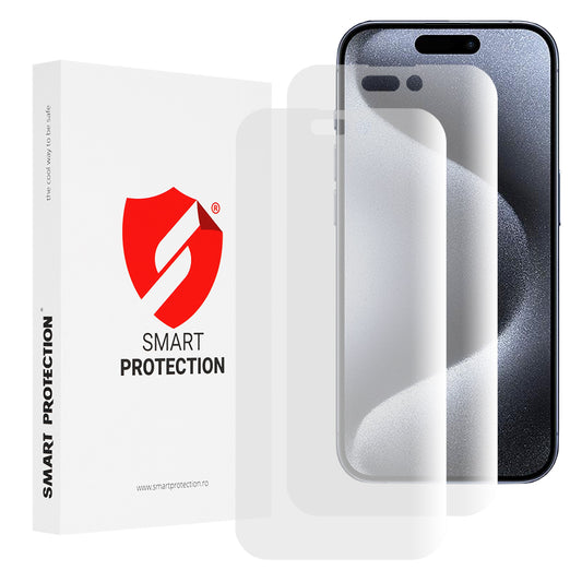 Προστατευτική μεμβράνη οθόνης Smart Protection Premium Classic για Apple iPhone 15 Pro, Πλαστικό, Σετ 2 τεμαχίων
