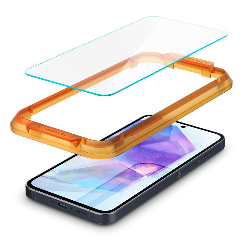 Spigen GlastR Align Master Screen Protector for Samsung Galaxy A55 5G A556, Tempered Glass, Full Glue, Set of 2 pieces AGL07775