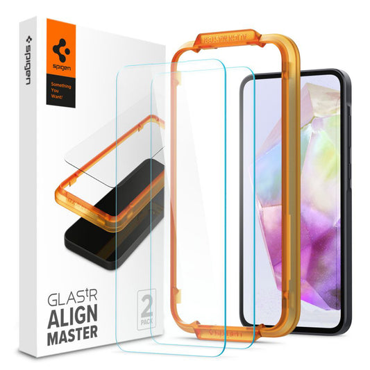 Spigen GlastR Align Master Screen Protector for Samsung Galaxy M35 / A35 5G A356, Tempered Glass, Full Glue, Set of 2 pieces AGL07772