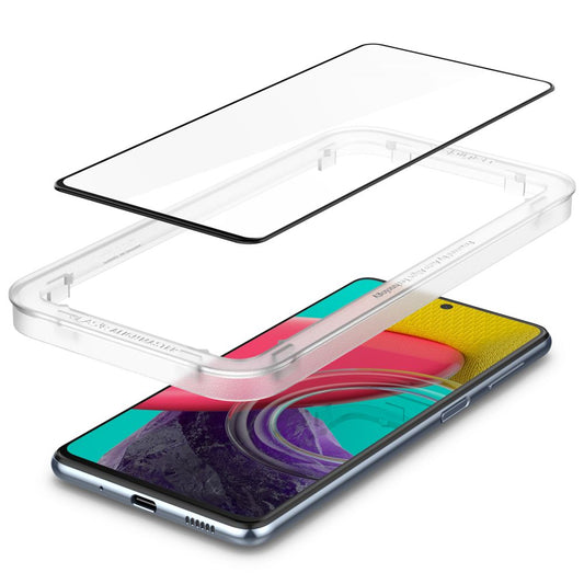 Προστατευτικό Φιλμ Οθόνης Spigen GlastR Align Master για Samsung Galaxy M53 M536, Ενισχυμένο Γυαλί, Πλήρης Κόλληση, Μαύρο