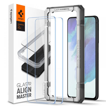Προστατευτική Μεμβράνη Οθόνης Spigen GlastR Align Master για Samsung Galaxy S21 FE 5G G990, Ενισχυμένο Γυαλί, Πλήρης Κόλληση, Σετ 2 τεμαχίων AGL03088