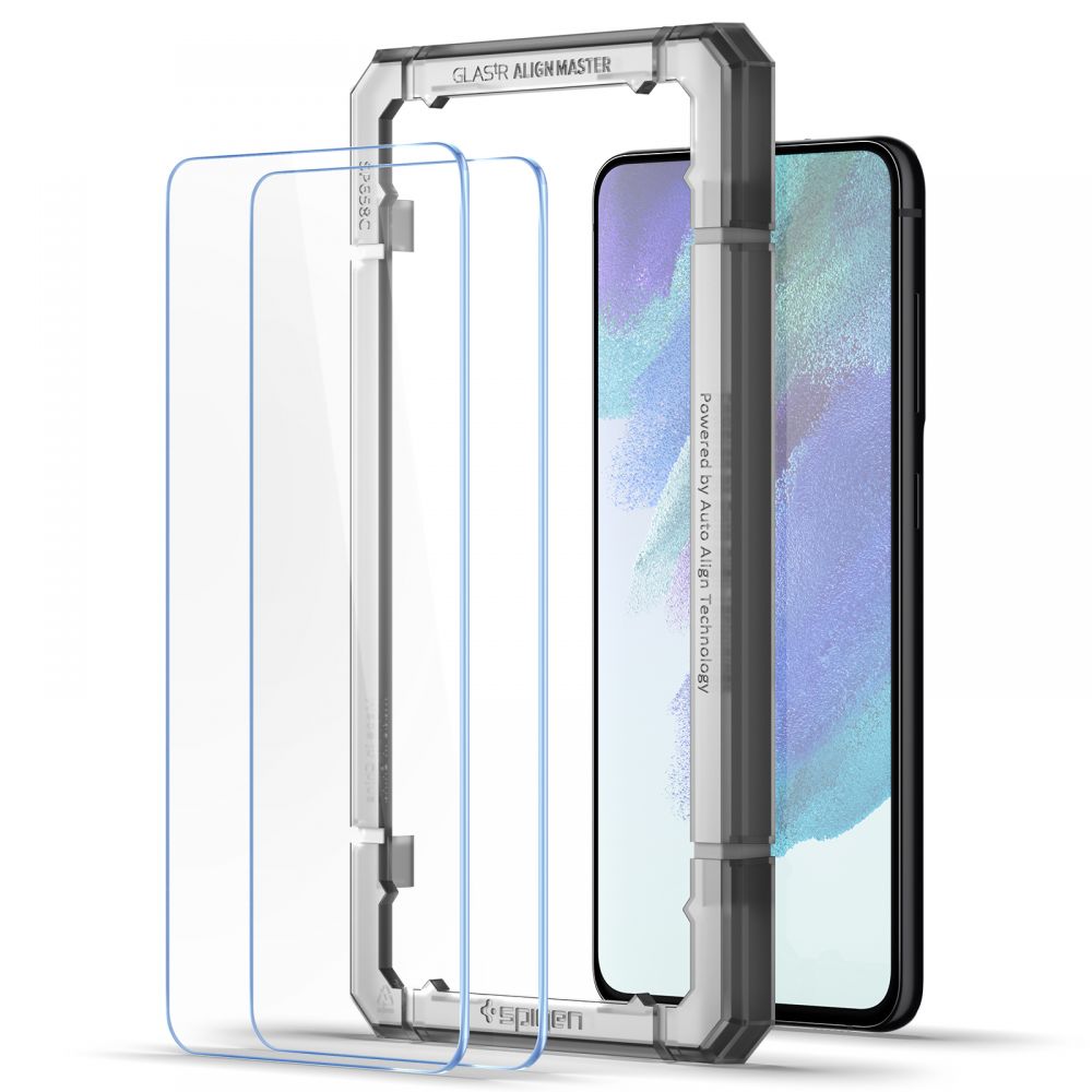 Προστατευτική Μεμβράνη Οθόνης Spigen GlastR Align Master για Samsung Galaxy S21 FE 5G G990, Ενισχυμένο Γυαλί, Πλήρης Κόλληση, Σετ 2 τεμαχίων AGL03088