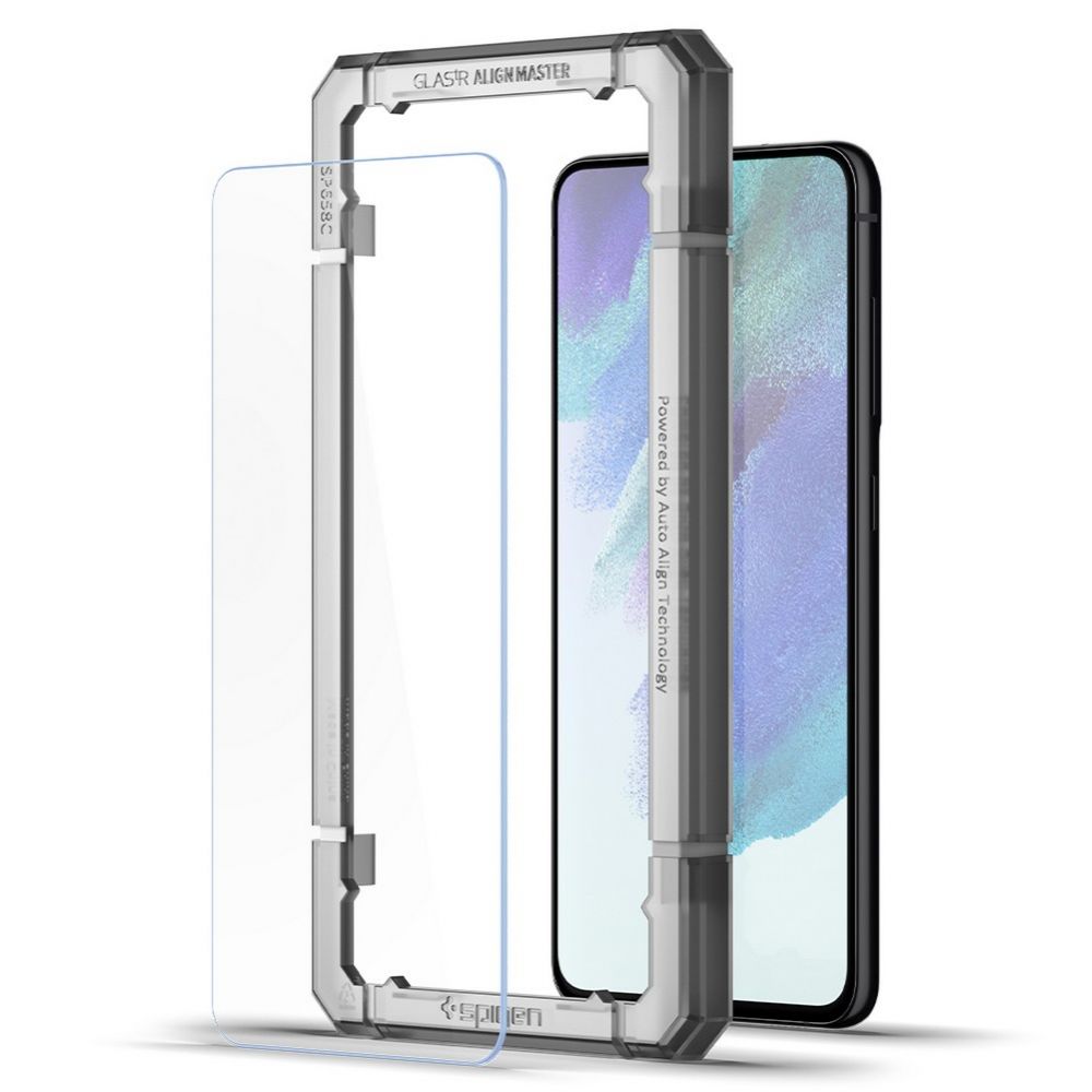 Προστατευτική Μεμβράνη Οθόνης Spigen GlastR Align Master για Samsung Galaxy S21 FE 5G G990, Ενισχυμένο Γυαλί, Πλήρης Κόλληση, Σετ 2 τεμαχίων AGL03088