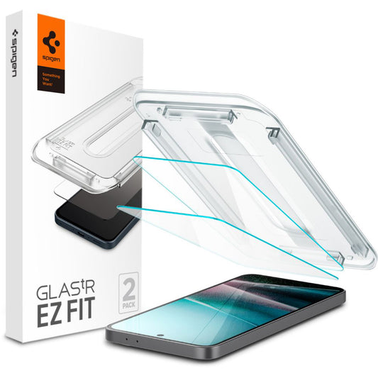 Προστατευτική μεμβράνη οθόνης Spigen GlastR EZ FIT για Samsung Galaxy A36 A366, Ασφαλισμένο γυαλί, Πλήρης κόλλα, Σετ 2 τεμαχίων AGL09202