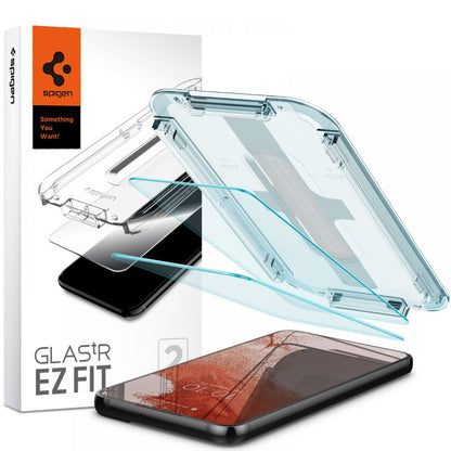Spigen GlastR EZ FIT Screen Protector for Samsung Galaxy S22 5G S901, Tempered Glass, Full Glue, Set of 2 pieces AGL04151
